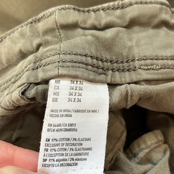 American Eagle Mens Grey Extreme Flex Original Straight Lived-In Khaki Pants 34 - Picture 9 of 11